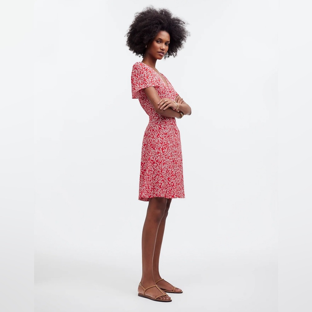 Madewell Flutter-Sleeve Mini Dress in Floral size 2 - Picture 4 of 11